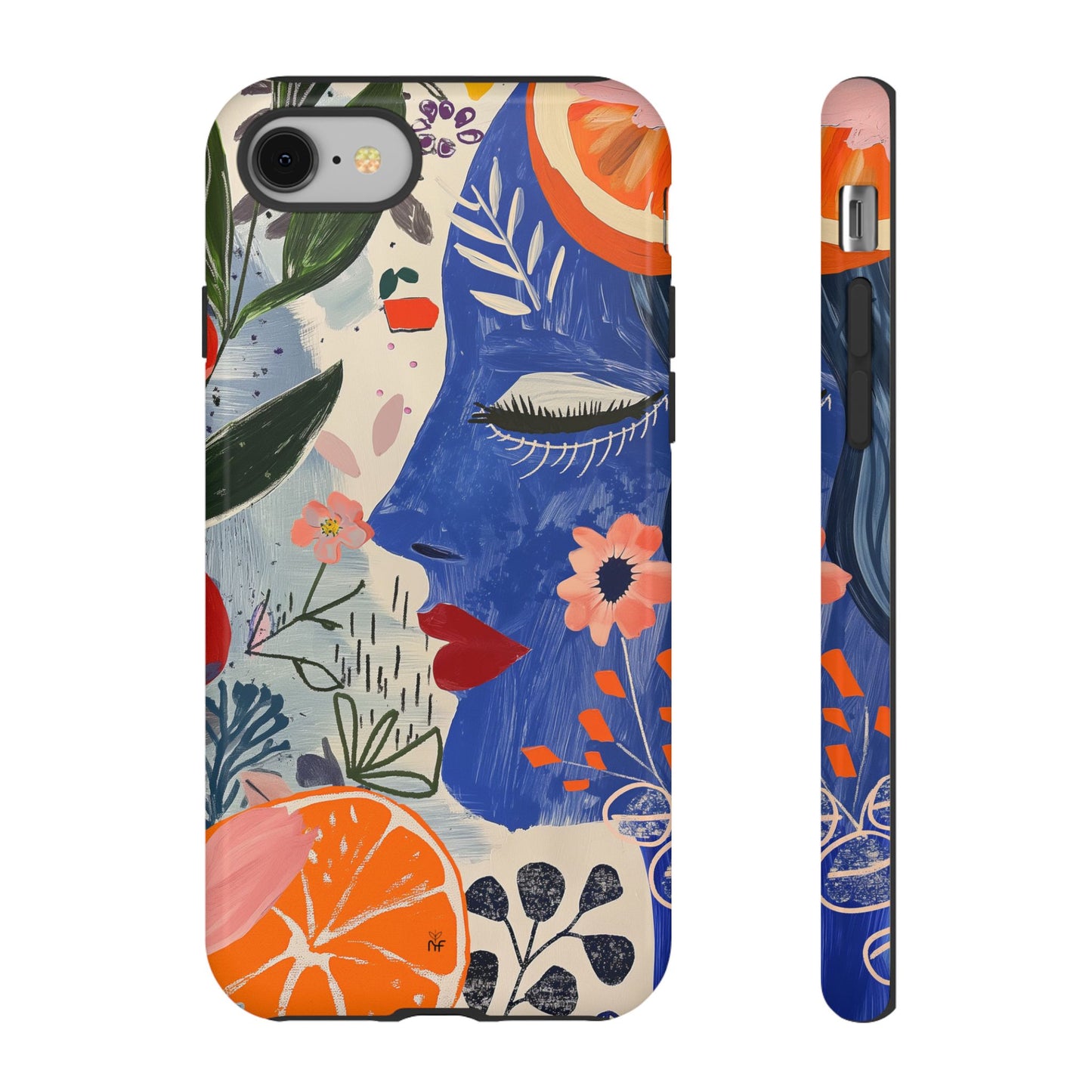 Vibrant Abstract Face & Floral Phone Case – Artistic Design for iPhone, Samsung, Google Pixel