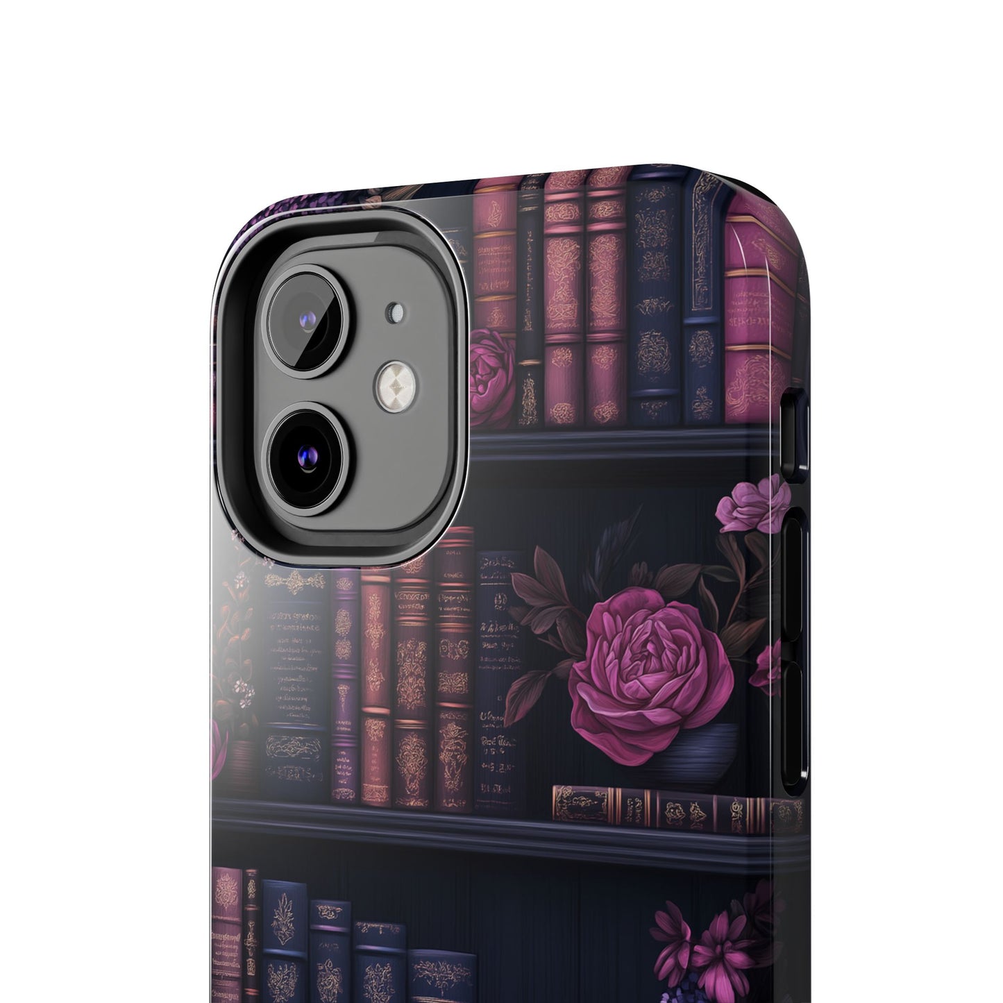 Goth dark academia books floral purple Phone