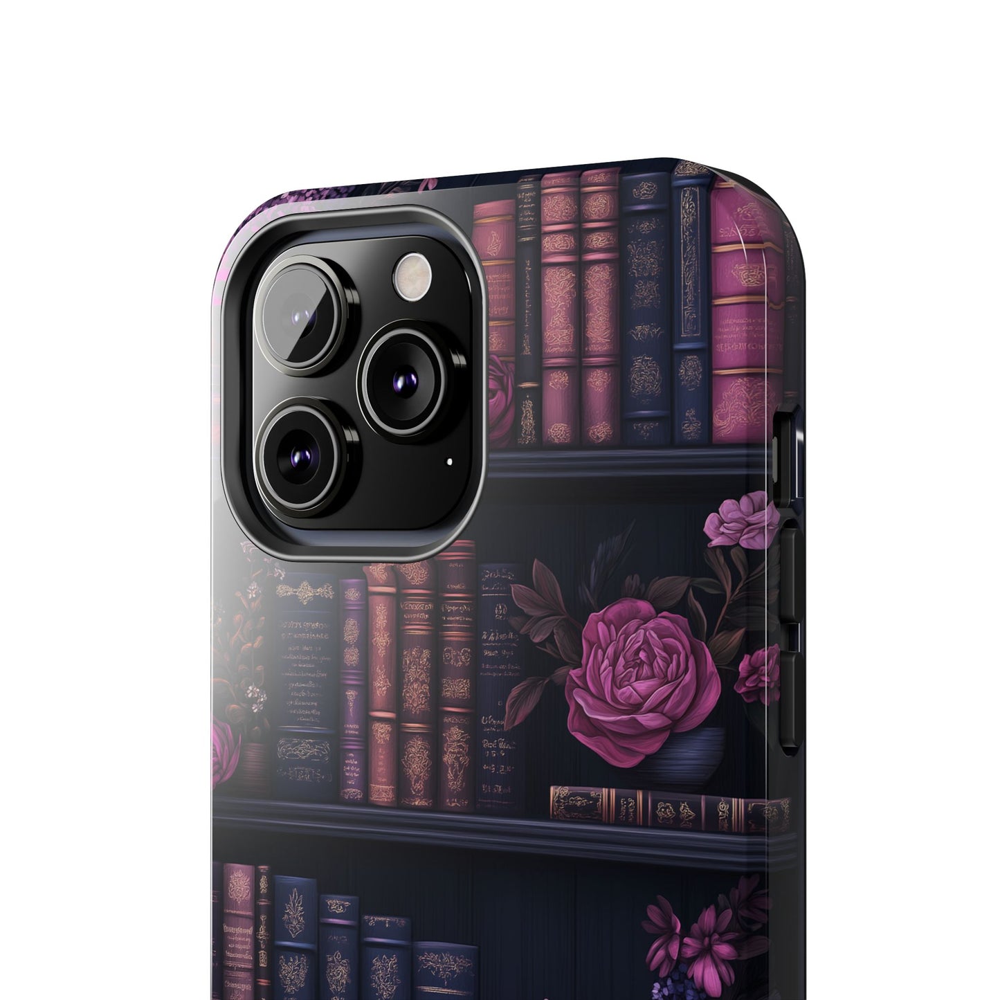 Goth dark academia books floral purple Phone