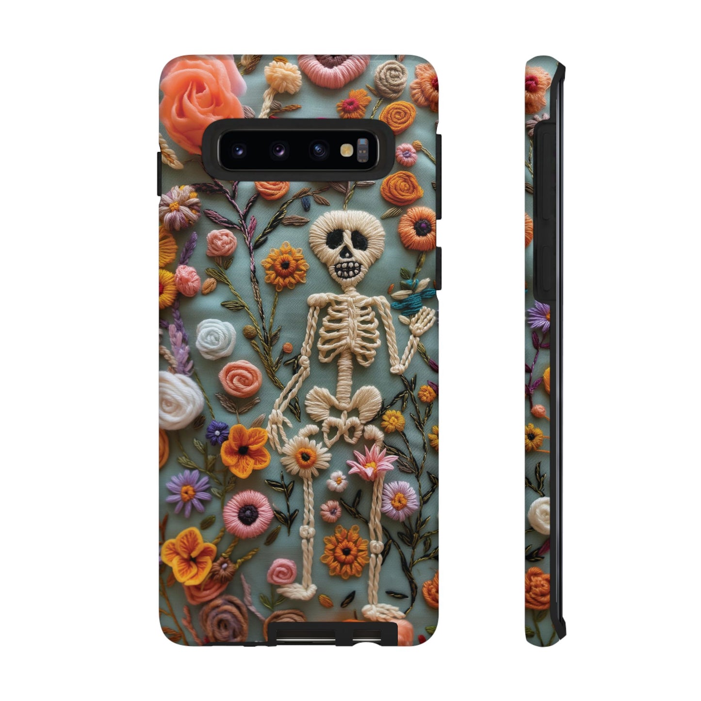 Gothic Floral Skeleton Phone Case – Unique Artistic Design for iPhone, Samsung, Google Pixel - NovaFlair