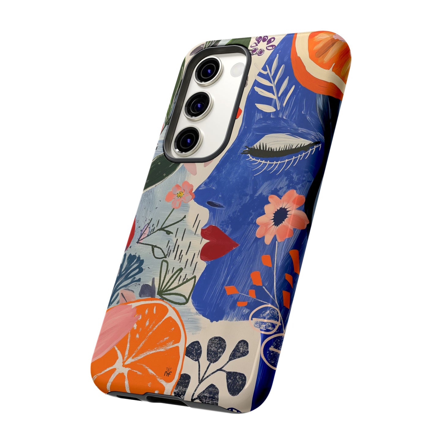 Vibrant Abstract Face & Floral Phone Case – Artistic Design for iPhone, Samsung, Google Pixel