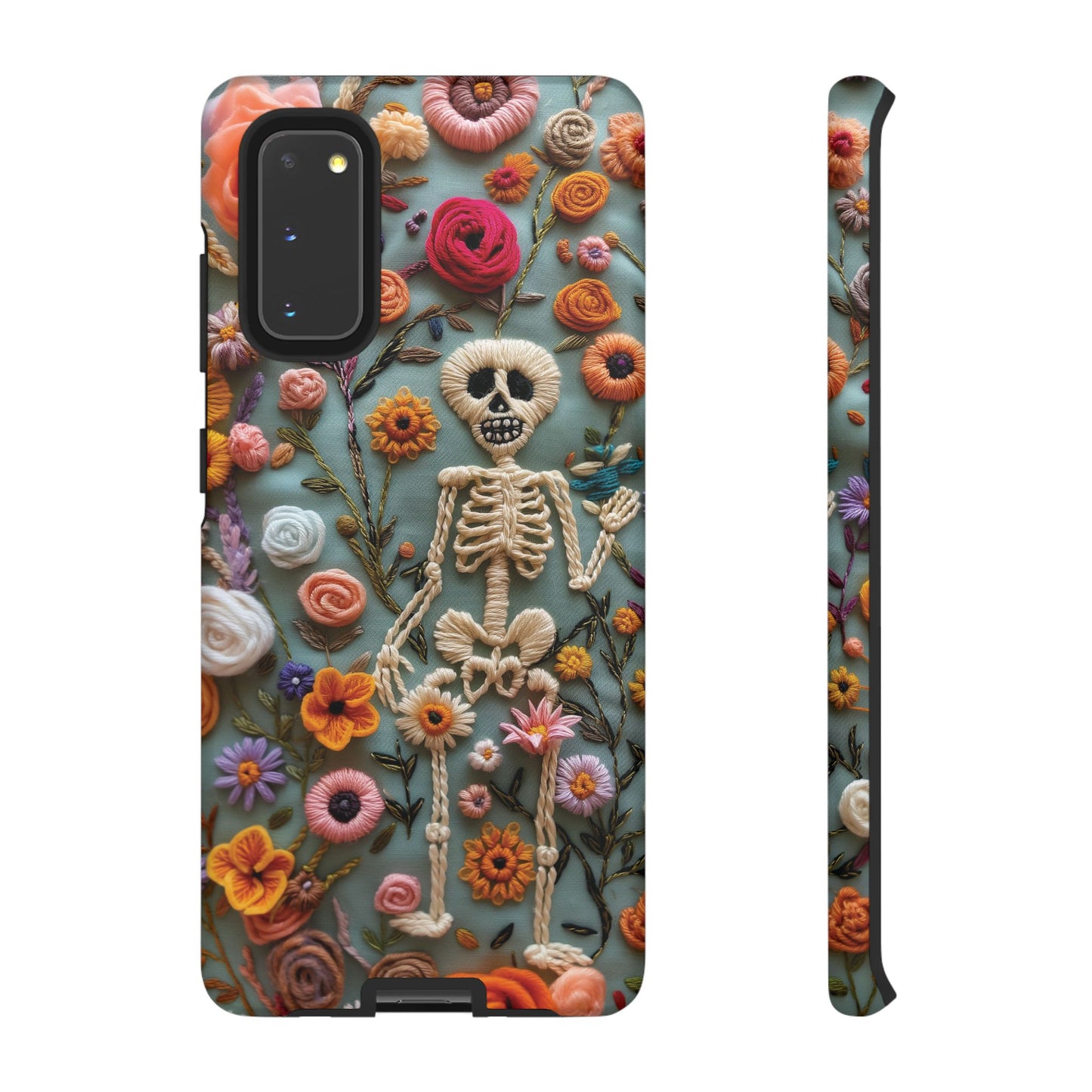 Gothic Floral Skeleton Phone Case – Unique Artistic Design for iPhone, Samsung, Google Pixel - NovaFlair