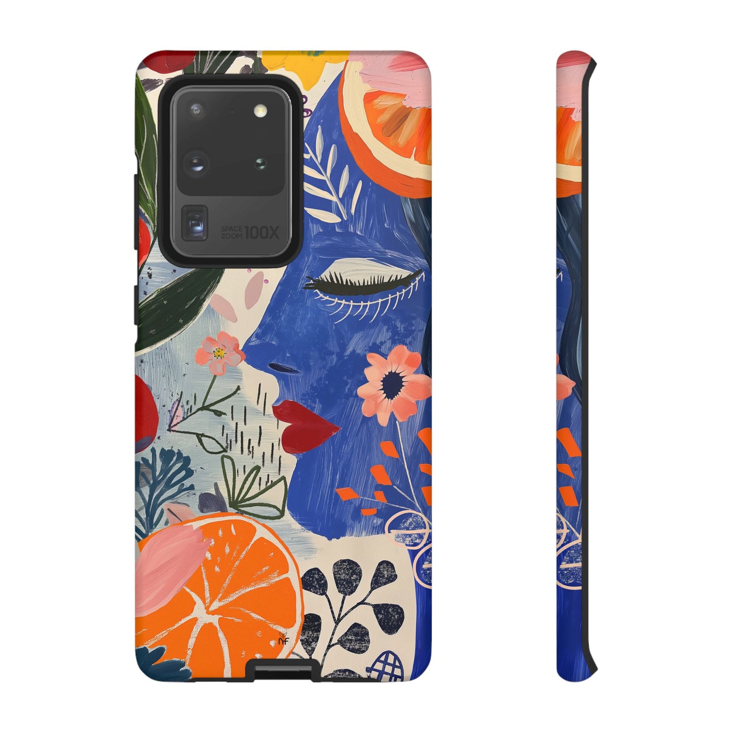 Vibrant Abstract Face & Floral Phone Case – Artistic Design for iPhone, Samsung, Google Pixel
