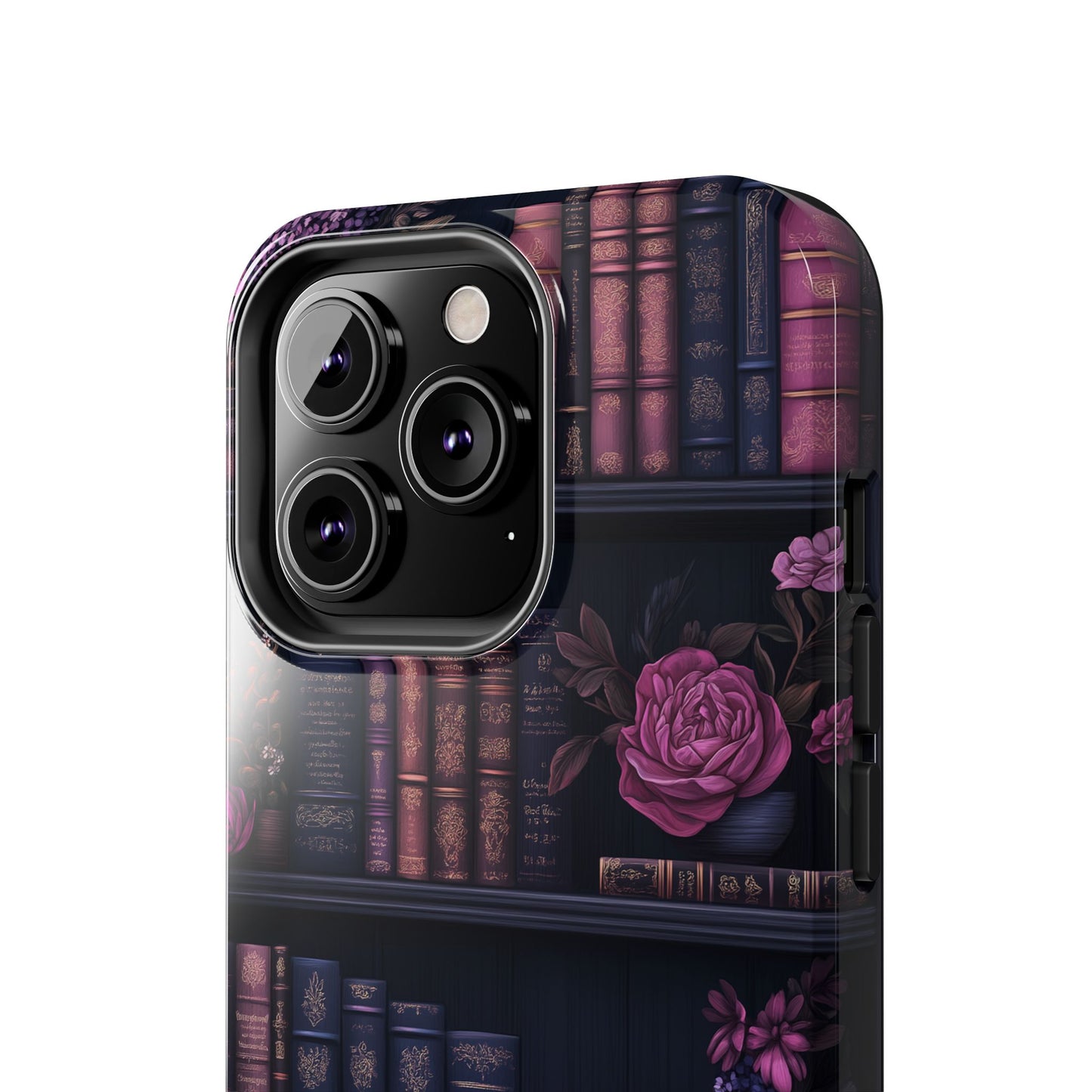 Goth dark academia books floral purple Phone