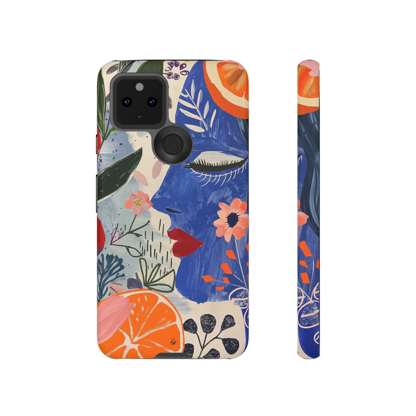 Vibrant Abstract Face & Floral Phone Case – Artistic Design for iPhone, Samsung, Google Pixel