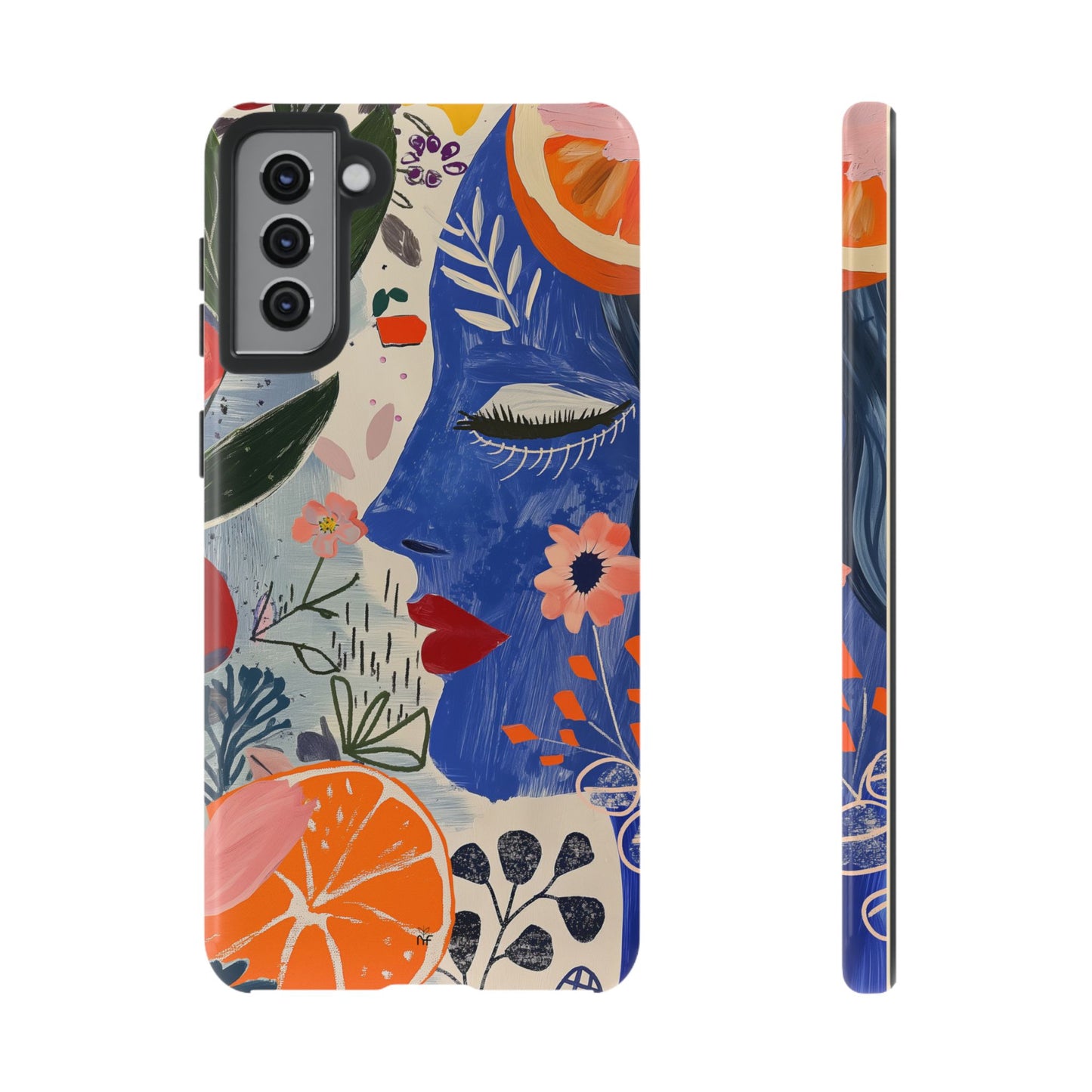 Vibrant Abstract Face & Floral Phone Case – Artistic Design for iPhone, Samsung, Google Pixel
