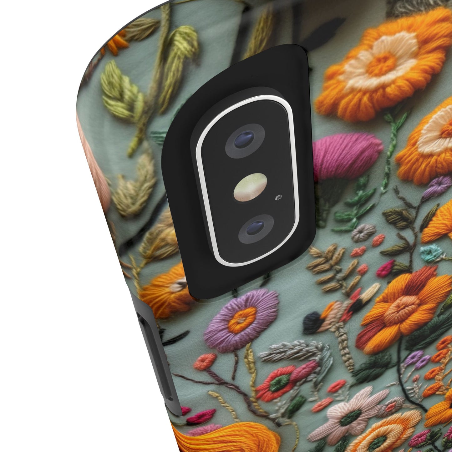 Vintage Skeletons in Bloom Phone Case | Embroidered Look Floral Charm Phone Cover | Halloween Cottagecore | iPhone | Pixel | Samsung