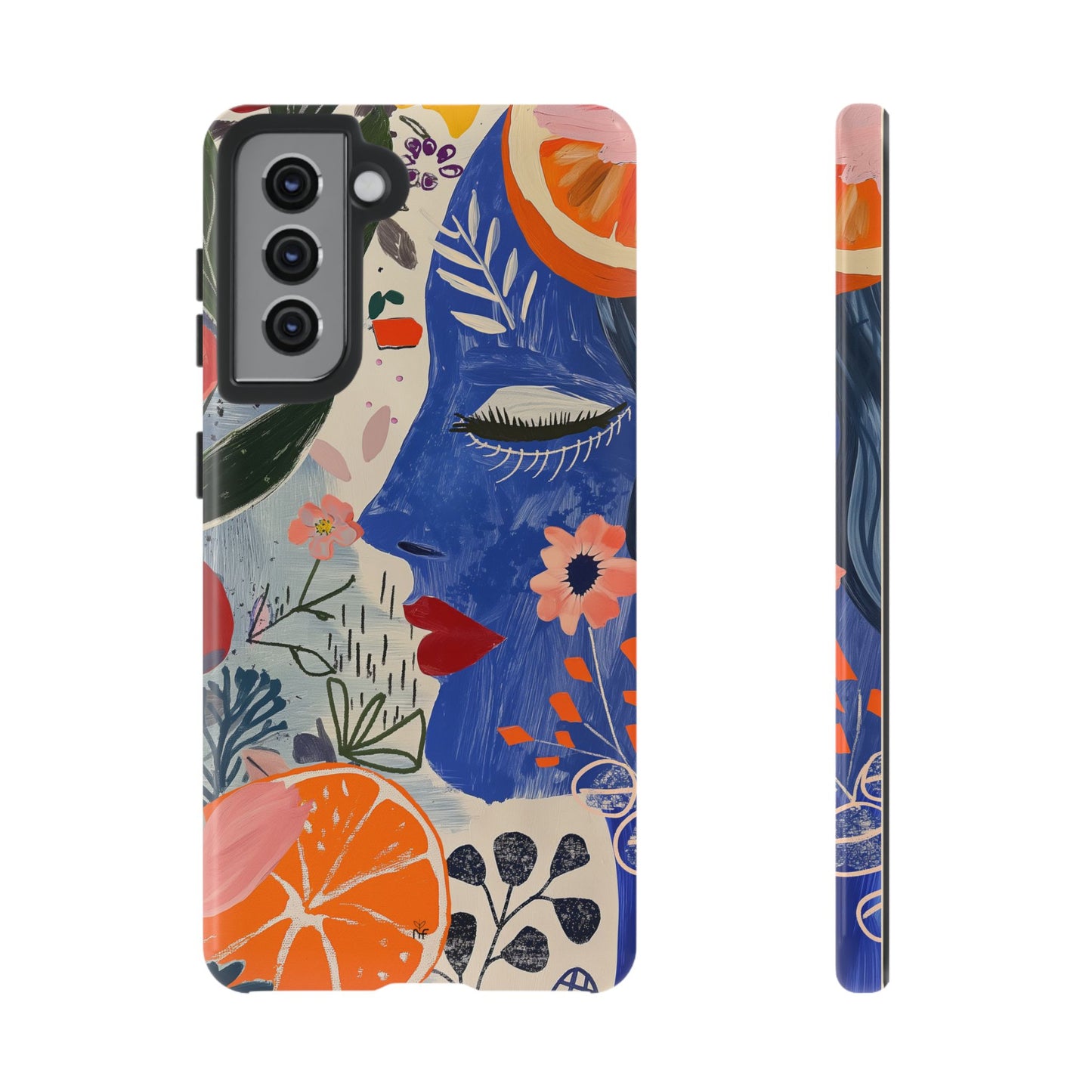 Vibrant Abstract Face & Floral Phone Case – Artistic Design for iPhone, Samsung, Google Pixel