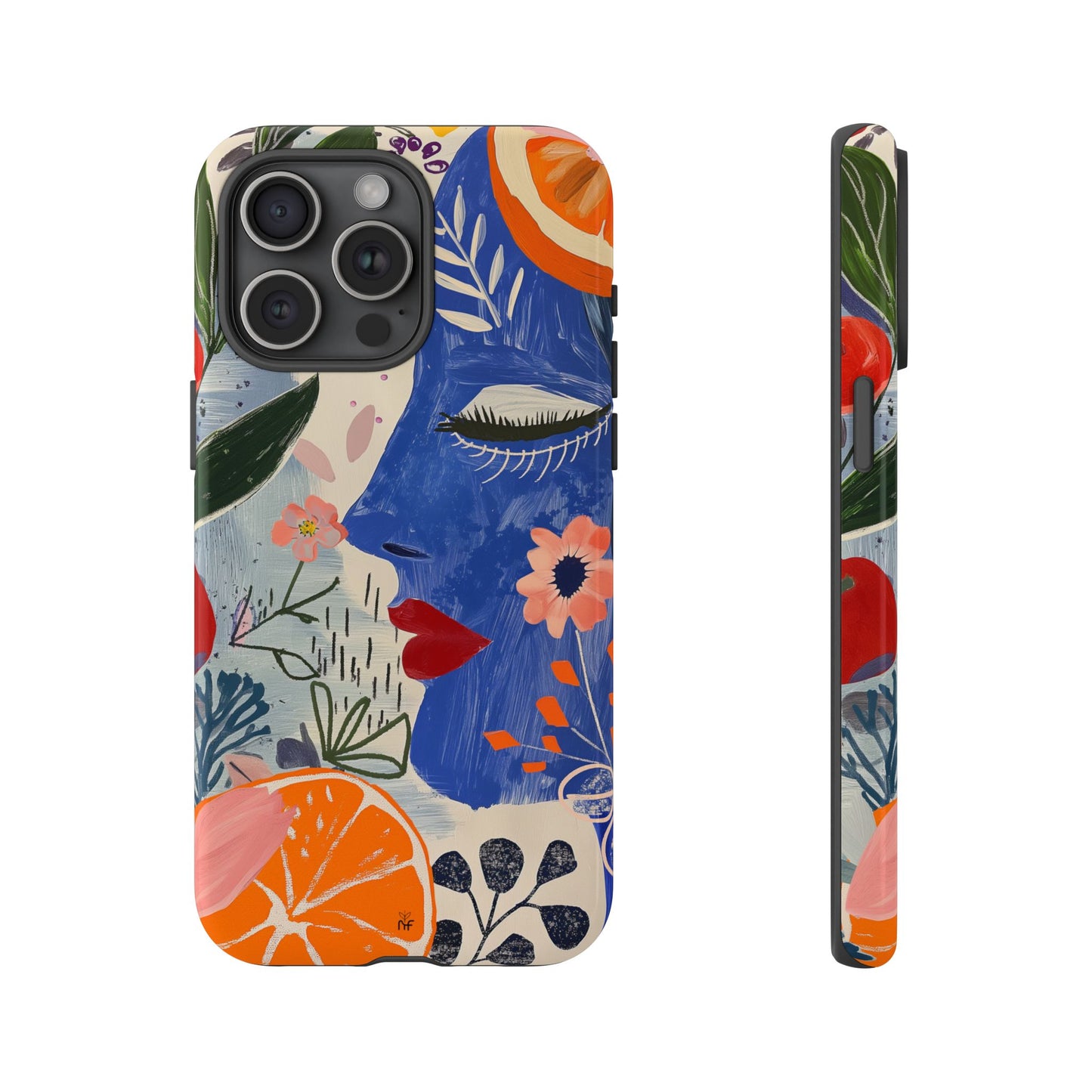Vibrant Abstract Face & Floral Phone Case – Artistic Design for iPhone, Samsung, Google Pixel