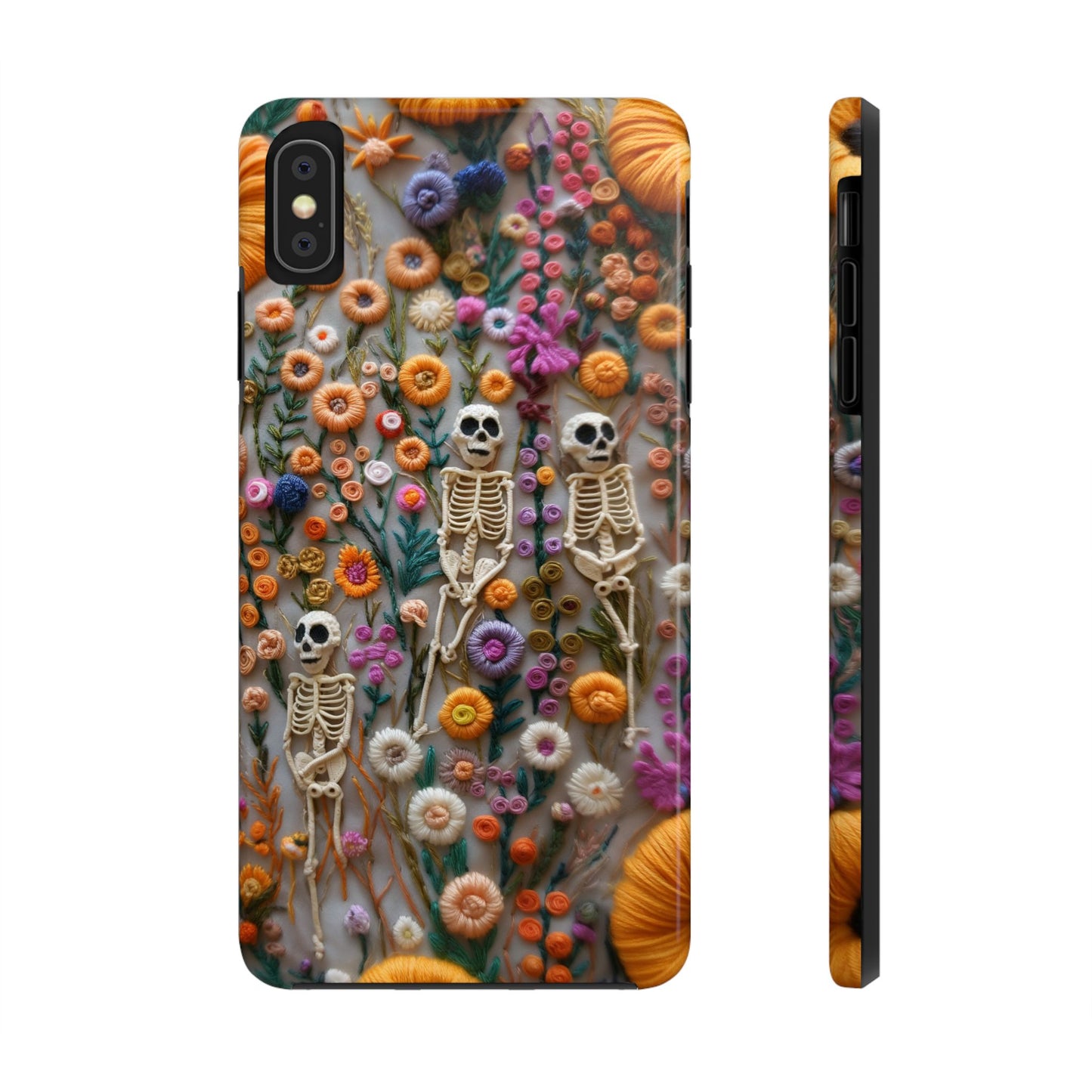 Vintage Skeletons in Floral Bloom Phone Case – Unique Artistic Design for iPhone, Samsung, Tough cases