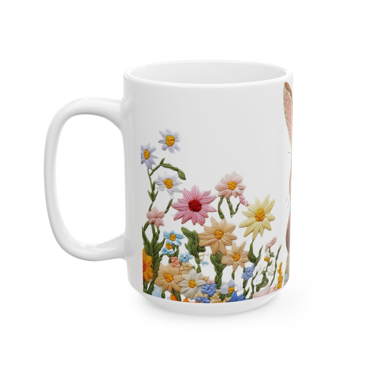 Embrace Spring with this Cute Bunny Ceramic Mug, Ideal Gift for Animal Enthusiasts, 11oz or 15oz Options