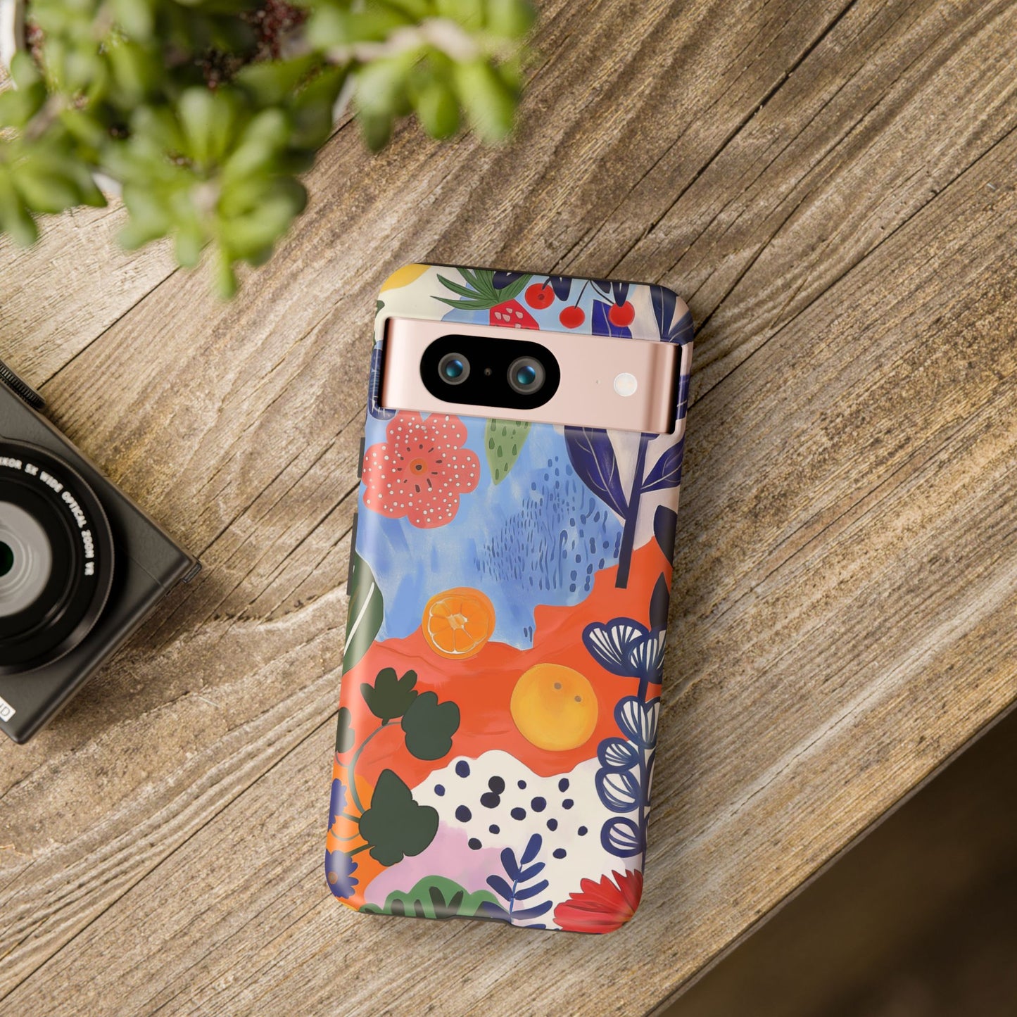 Colorful Abstract Floral Phone Case – Modern Art Design for iPhone, Samsung, Google Pixel Tough Case