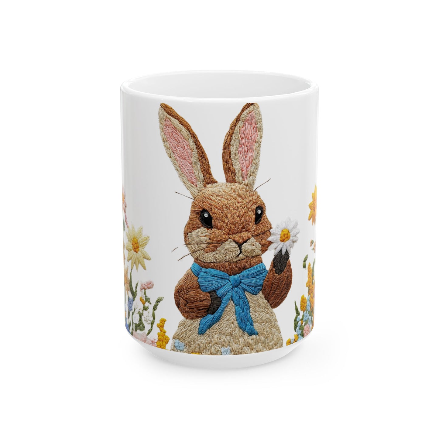 Embrace Spring with this Cute Bunny Ceramic Mug, Ideal Gift for Animal Enthusiasts, 11oz or 15oz Options