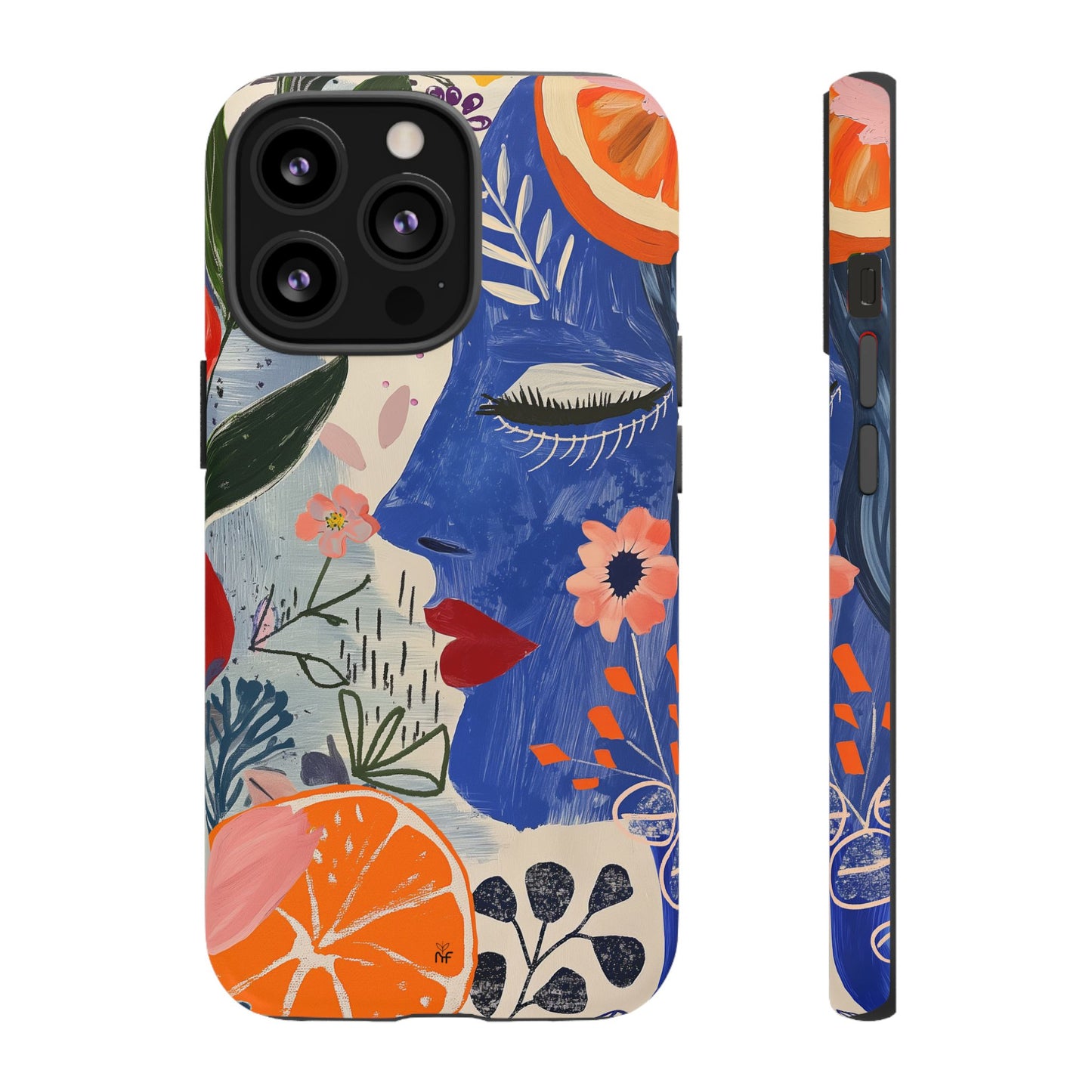 Vibrant Abstract Face & Floral Phone Case – Artistic Design for iPhone, Samsung, Google Pixel
