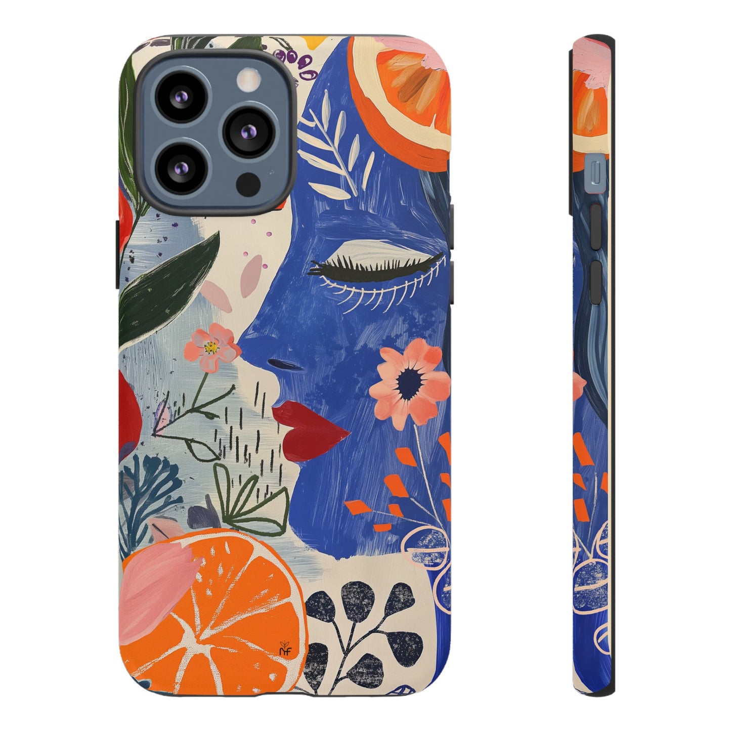 Vibrant Abstract Face & Floral Phone Case – Artistic Design for iPhone, Samsung, Google Pixel