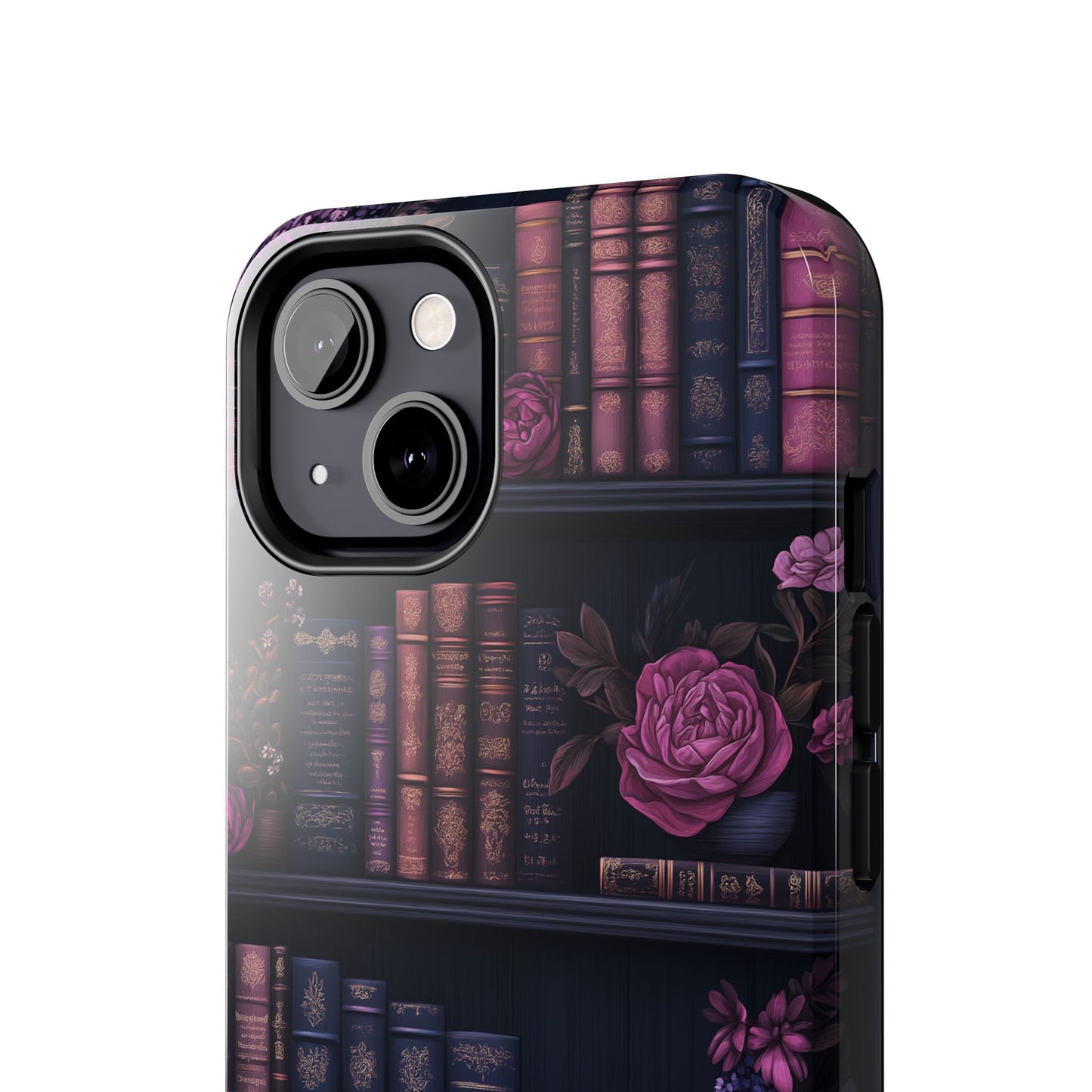 Goth dark academia books floral purple Phone