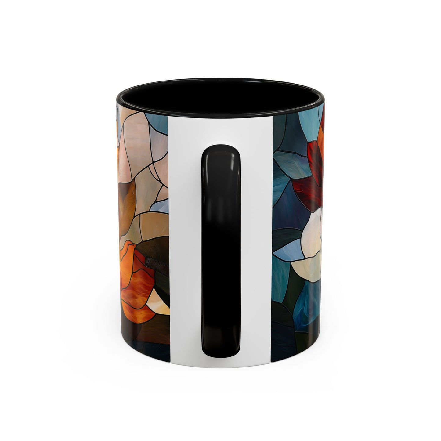 Stained Glass Floral Coffee Mug, Floral Art Drinkware, Gift for Flower Lovers, Home Decor, Mother's Day Present