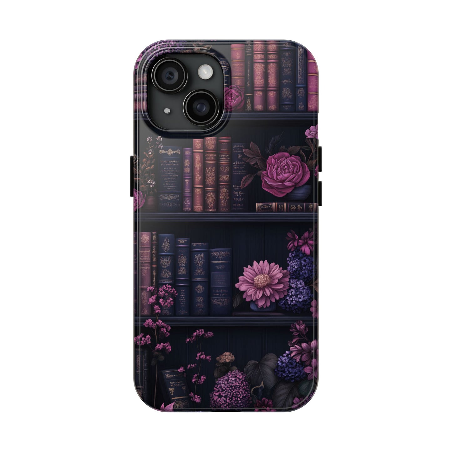 Goth dark academia books floral purple Phone