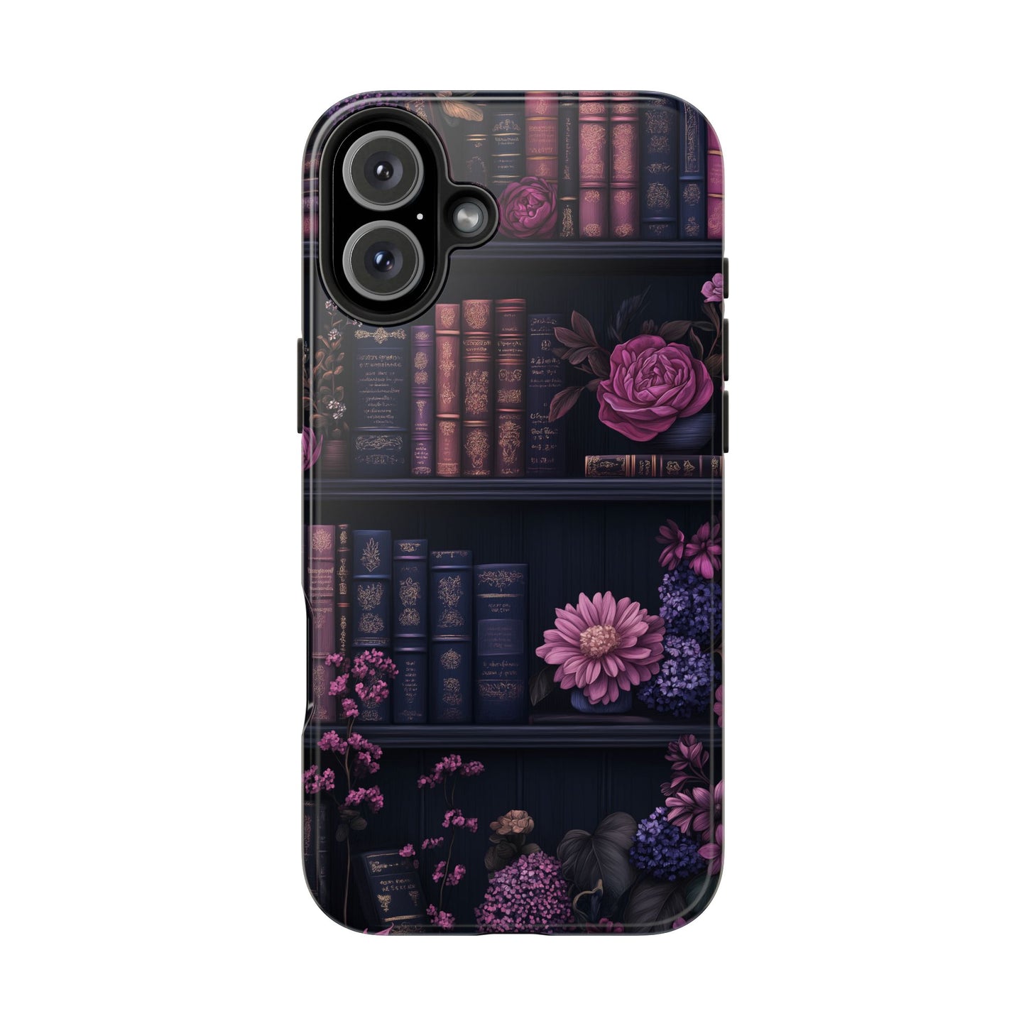 Goth dark academia books floral purple Phone