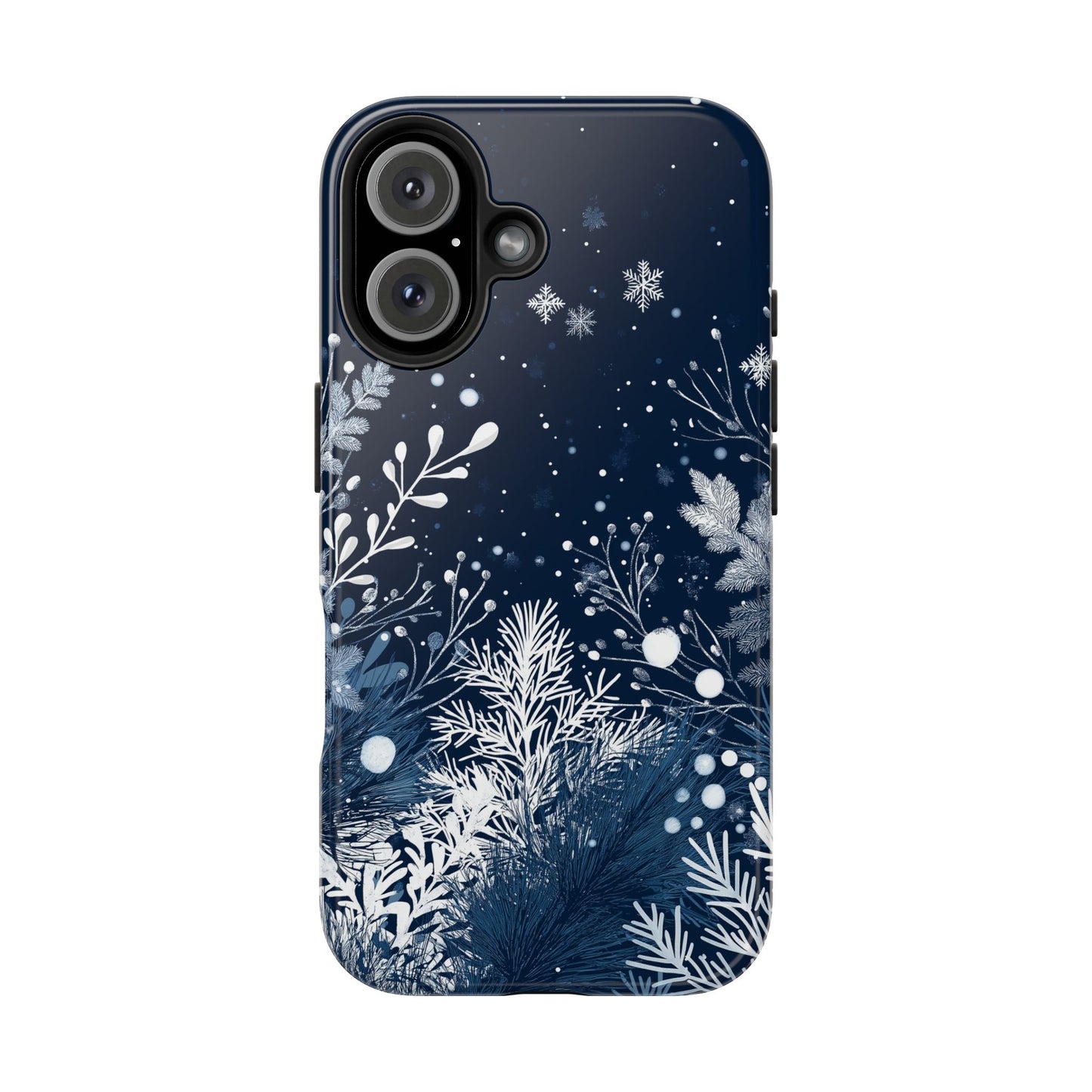 Winter Wonderland Snowflake Phone Case – Elegant Blue and White Frosty Design