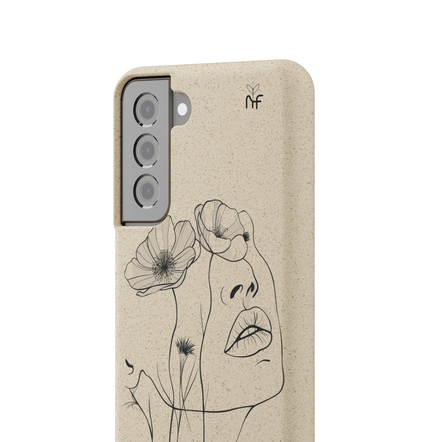 Minimalist Floral Line Art Biodegradable Phone Case – Elegant Eco-Friendly Design for iPhone, Samsung Tough Case