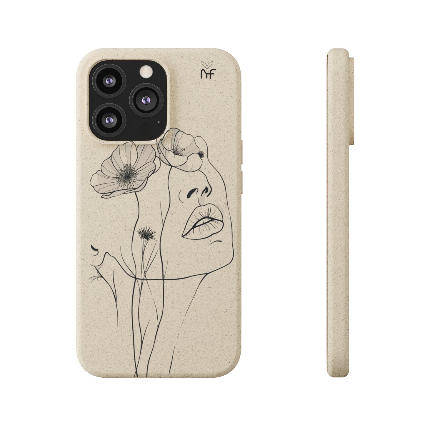 Minimalist Floral Line Art Biodegradable Phone Case – Elegant Eco-Friendly Design for iPhone, Samsung Tough Case - NovaFlair