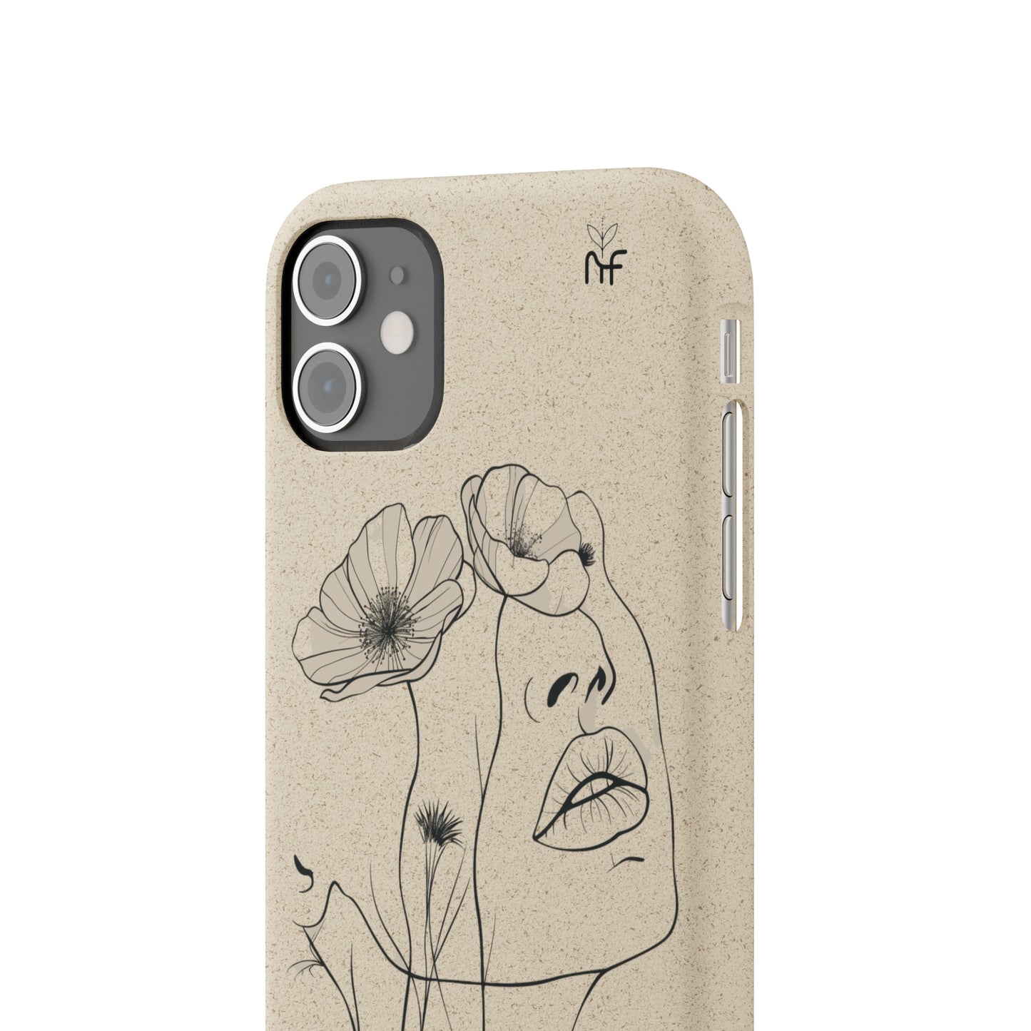 Minimalist Floral Line Art Biodegradable Phone Case – Elegant Eco-Friendly Design for iPhone, Samsung Tough Case