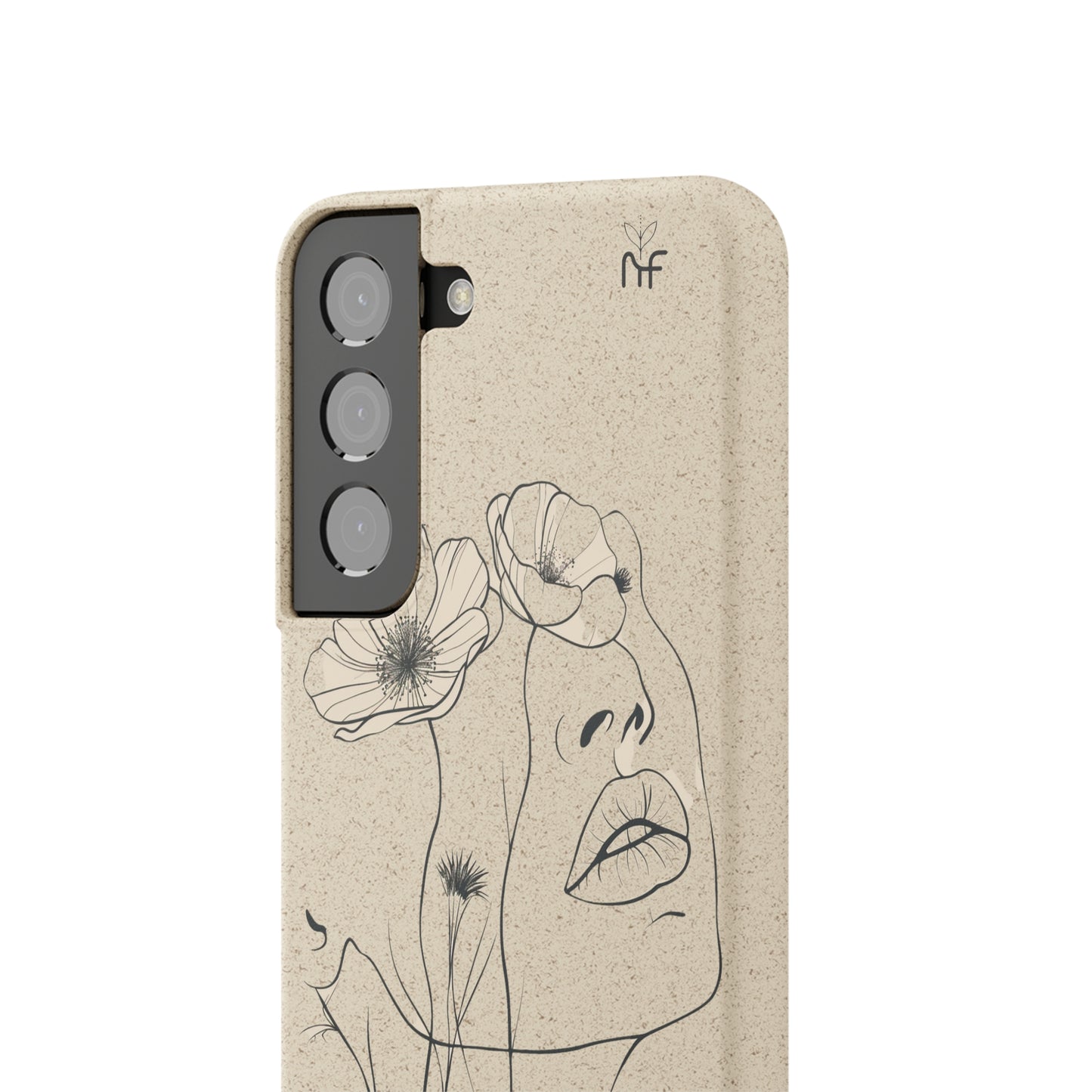 Minimalist Floral Line Art Biodegradable Phone Case – Elegant Eco-Friendly Design for iPhone, Samsung Tough Case