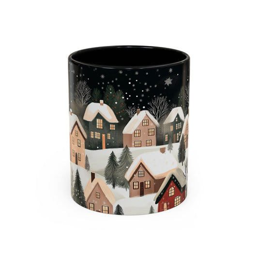 Cozy Winter Forest Coffee Mug, Christmas Forest Tea Cup, Winter Holiday Ceramic Mug, Festive snowy Drinkware Holiday Season Classy Mug