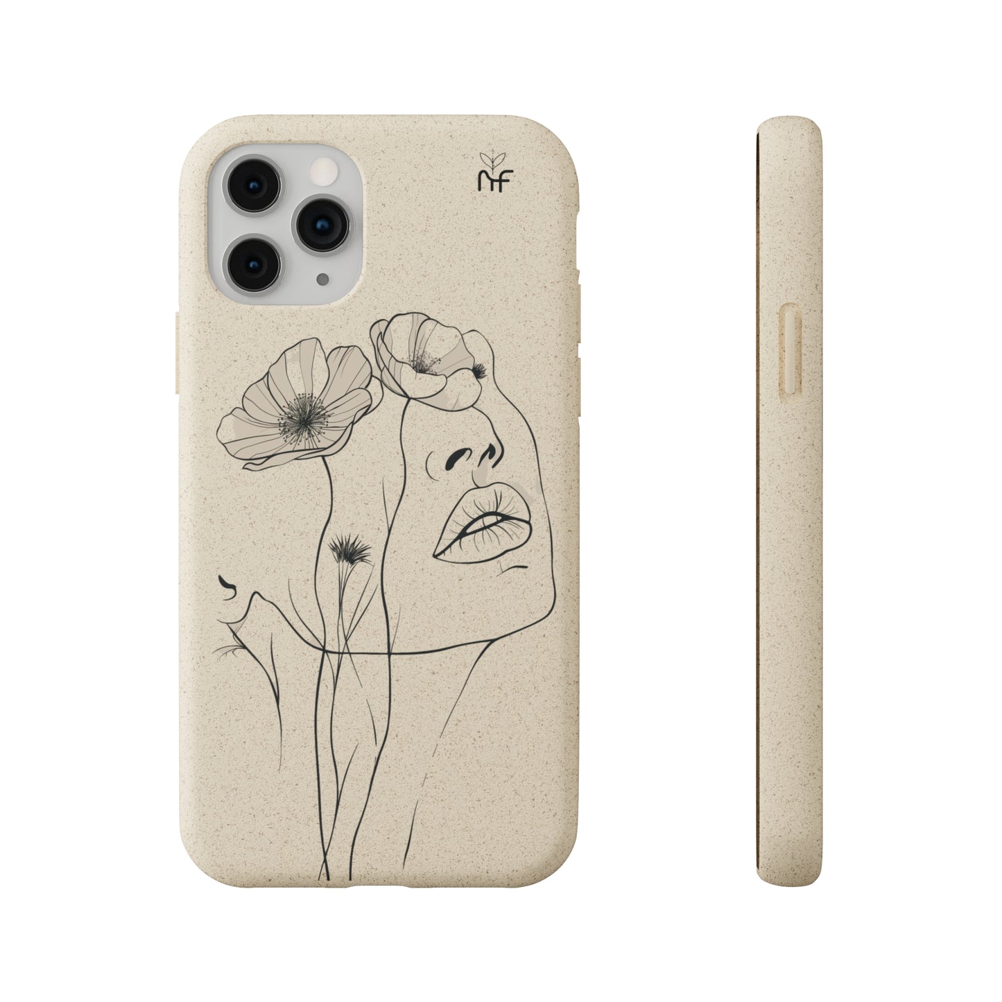 Minimalist Floral Line Art Biodegradable Phone Case – Elegant Eco-Friendly Design for iPhone, Samsung Tough Case - NovaFlair