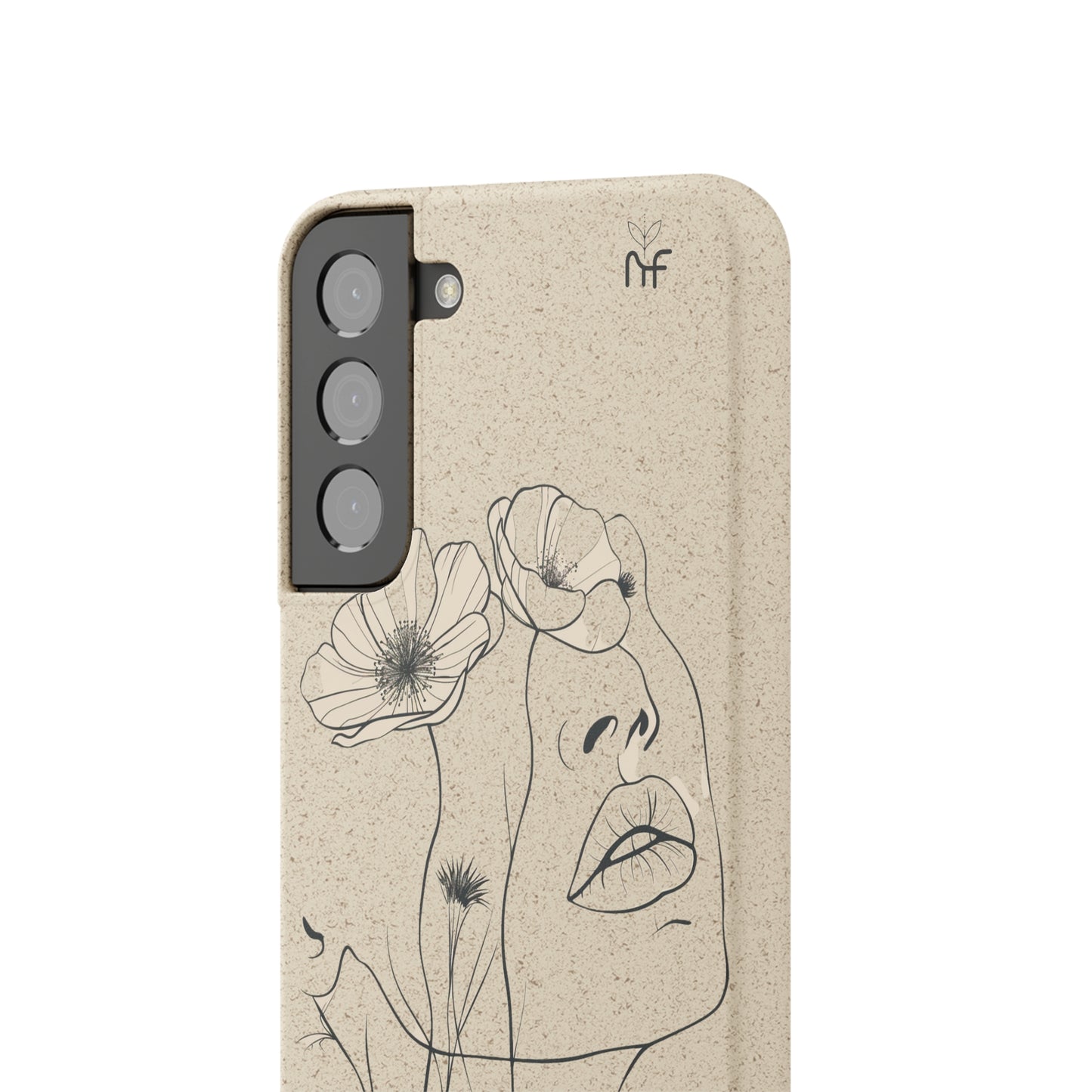 Minimalist Floral Line Art Biodegradable Phone Case – Elegant Eco-Friendly Design for iPhone, Samsung Tough Case