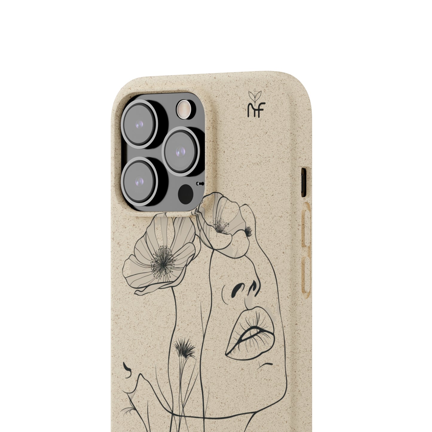 Minimalist Floral Line Art Biodegradable Phone Case – Elegant Eco-Friendly Design for iPhone, Samsung Tough Case