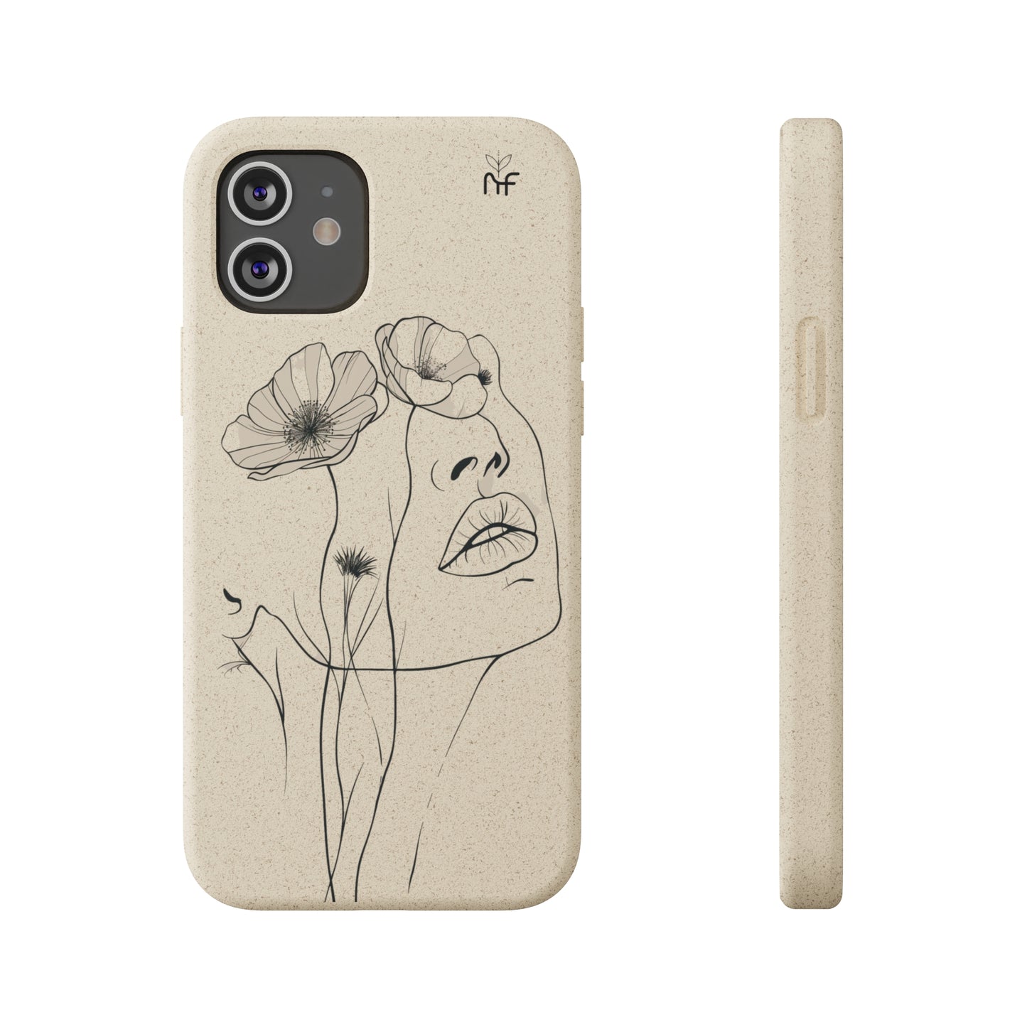 Minimalist Floral Line Art Biodegradable Phone Case – Elegant Eco-Friendly Design for iPhone, Samsung Tough Case - NovaFlair