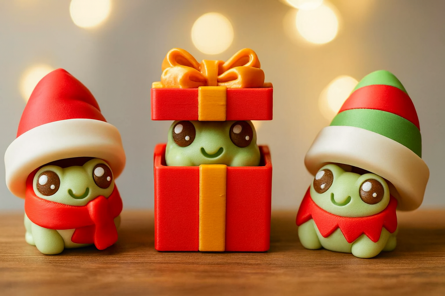 Limited Holiday Edition Christmas Clicker Fidget Toy – Santa, Gift Box & Elf 3D Printed Collectible Keychains | ASMR & Stress Relief