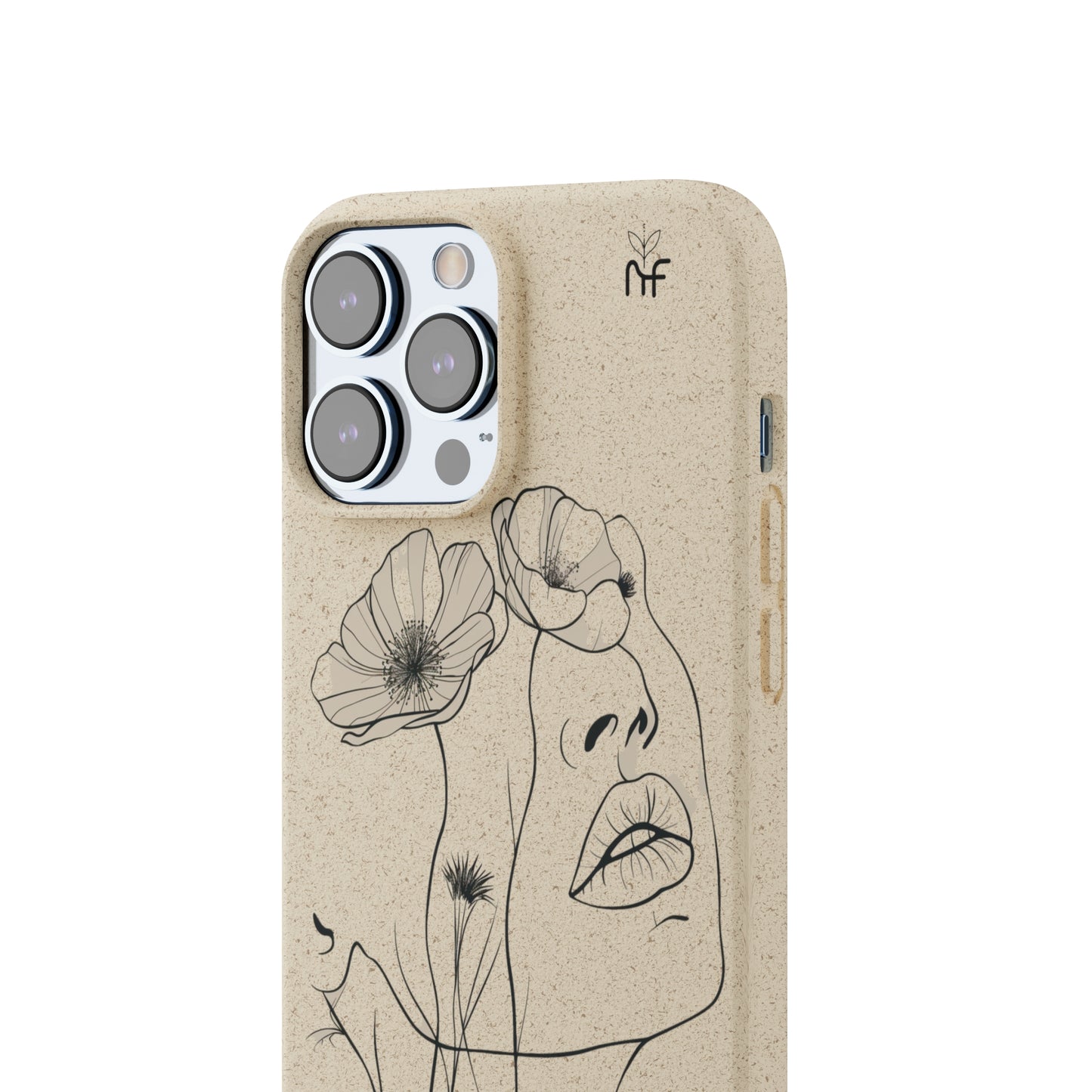 Minimalist Floral Line Art Biodegradable Phone Case – Elegant Eco-Friendly Design for iPhone, Samsung Tough Case