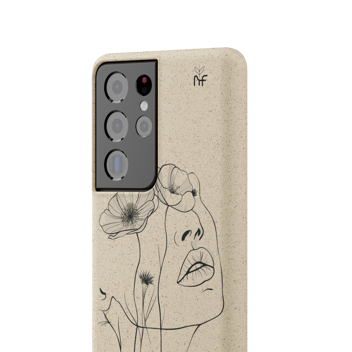 Minimalist Floral Line Art Biodegradable Phone Case – Elegant Eco-Friendly Design for iPhone, Samsung Tough Case