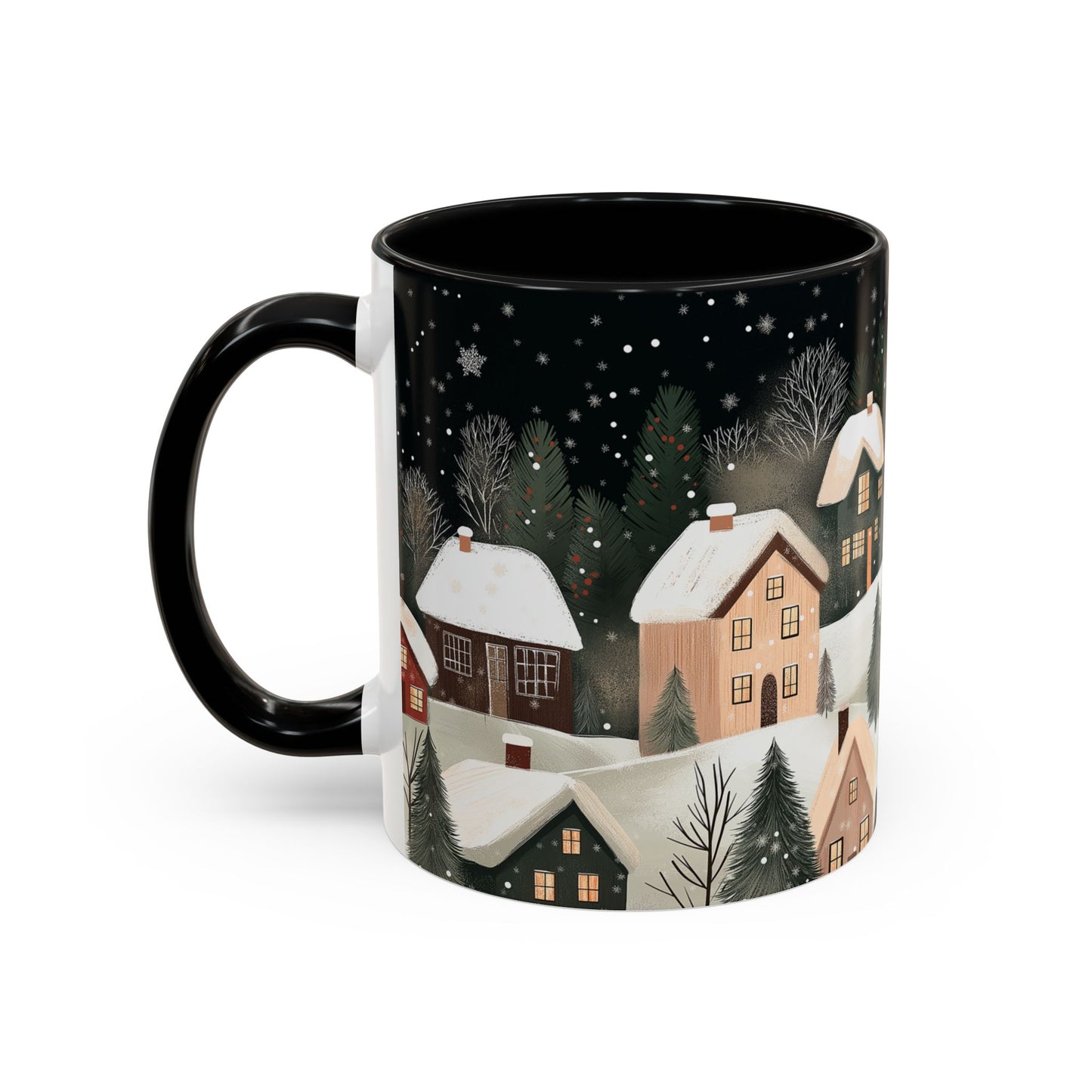Cozy Winter Forest Coffee Mug, Christmas Forest Tea Cup, Winter Holiday Ceramic Mug, Festive snowy Drinkware Holiday Season Classy Mug