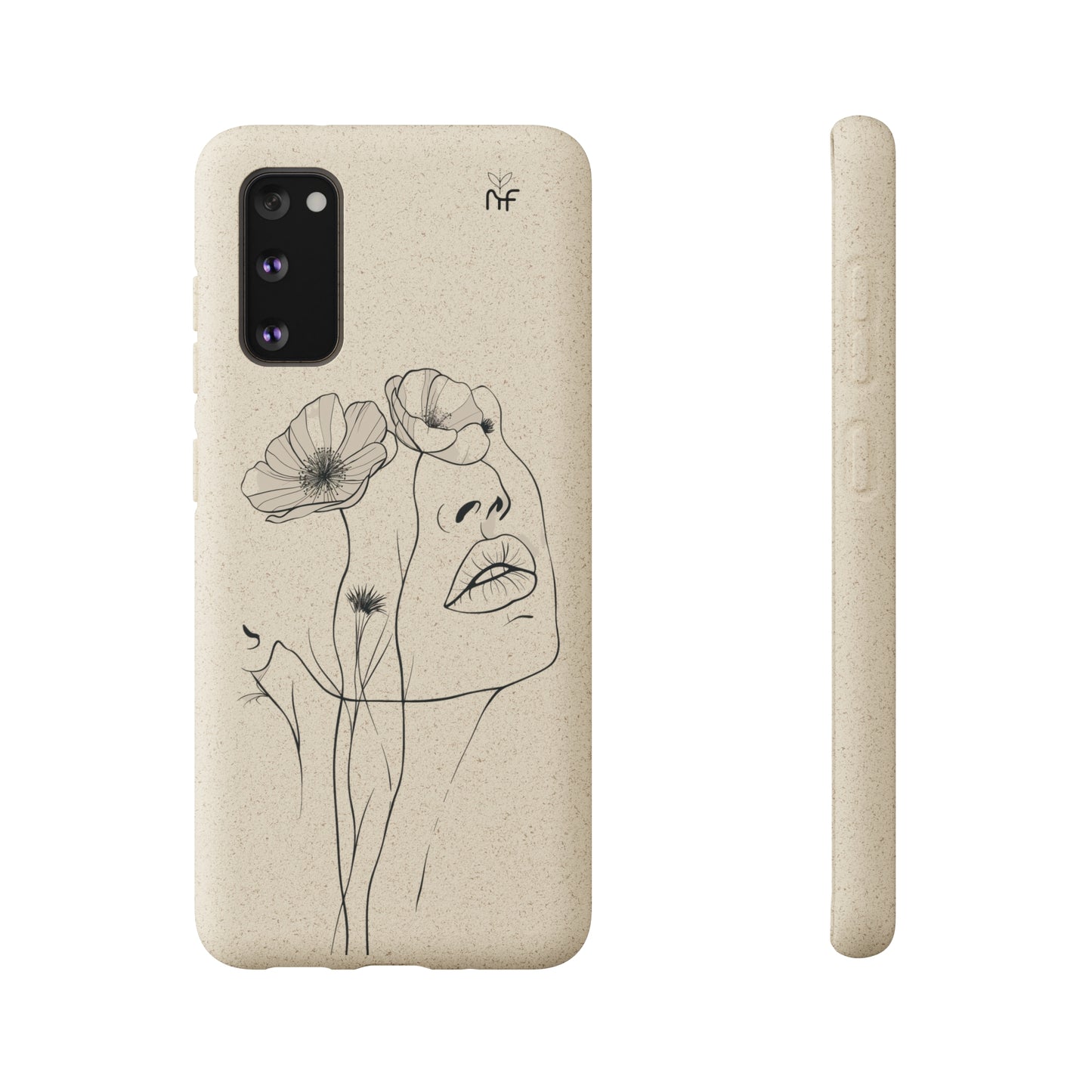 Minimalist Floral Line Art Biodegradable Phone Case – Elegant Eco-Friendly Design for iPhone, Samsung Tough Case - NovaFlair