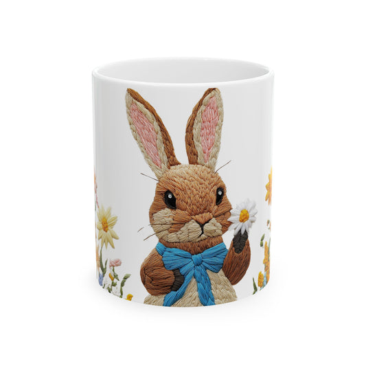 Embrace Spring with this Cute Bunny Ceramic Mug, Ideal Gift for Animal Enthusiasts, 11oz or 15oz Options