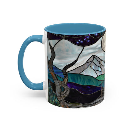 Stained Glass Mountains Mug Mountain Range Coffee Mug Outdoor Lover Gift Outdoor Designs Cup Adventure Mug Hiking Moutain Lover Gift 15oz