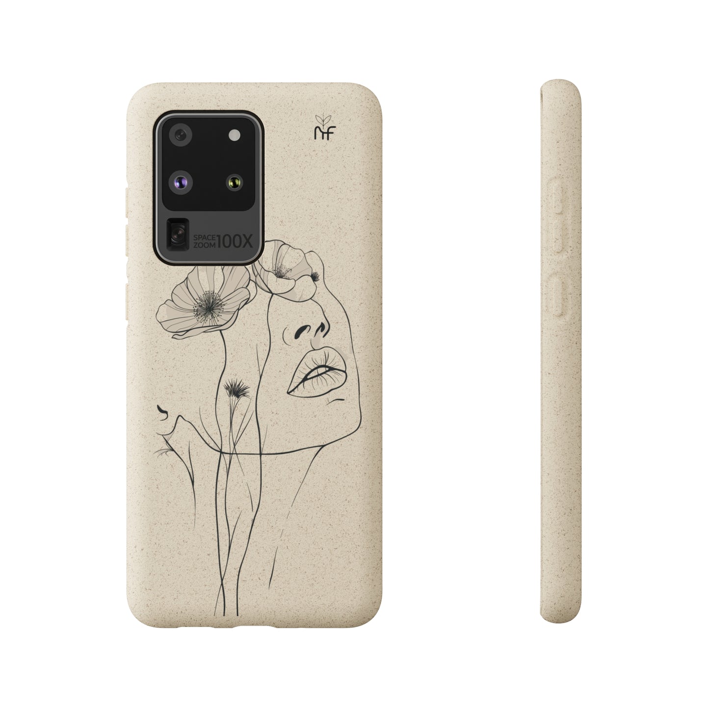 Minimalist Floral Line Art Biodegradable Phone Case – Elegant Eco-Friendly Design for iPhone, Samsung Tough Case - NovaFlair