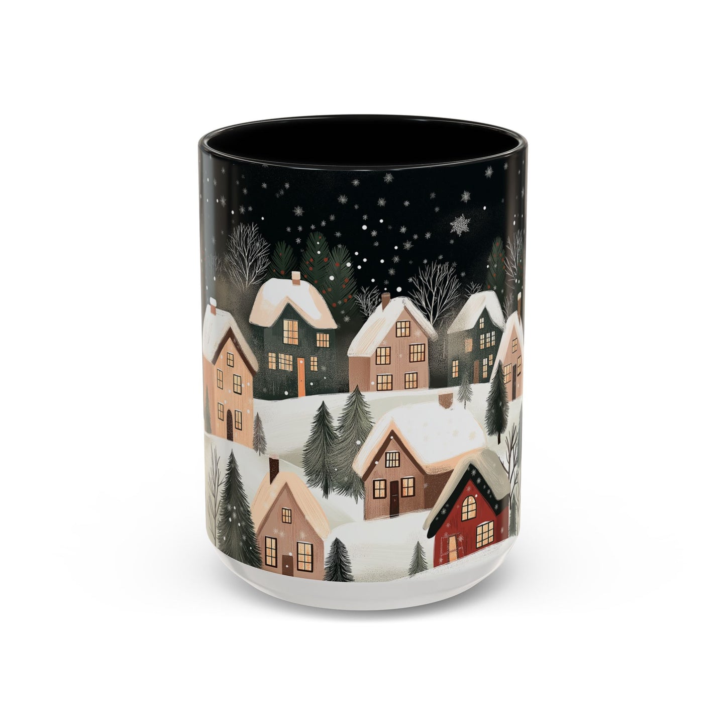 Cozy Winter Forest Coffee Mug, Christmas Forest Tea Cup, Winter Holiday Ceramic Mug, Festive snowy Drinkware Holiday Season Classy Mug