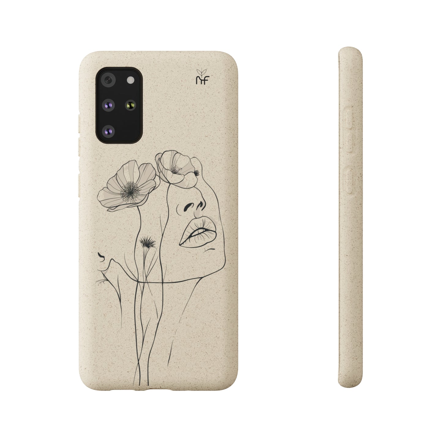 Minimalist Floral Line Art Biodegradable Phone Case – Elegant Eco-Friendly Design for iPhone, Samsung Tough Case - NovaFlair