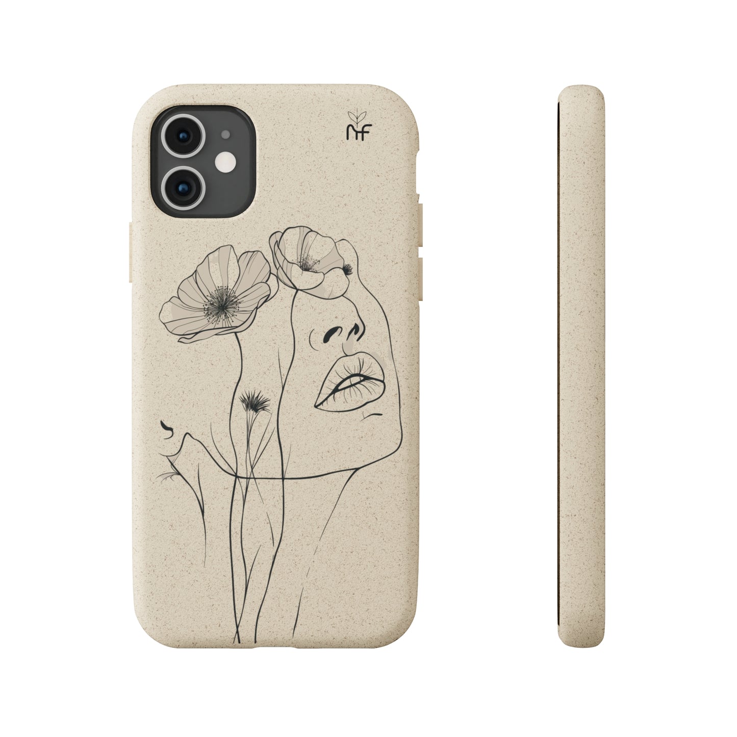 Minimalist Floral Line Art Biodegradable Phone Case – Elegant Eco-Friendly Design for iPhone, Samsung Tough Case - NovaFlair