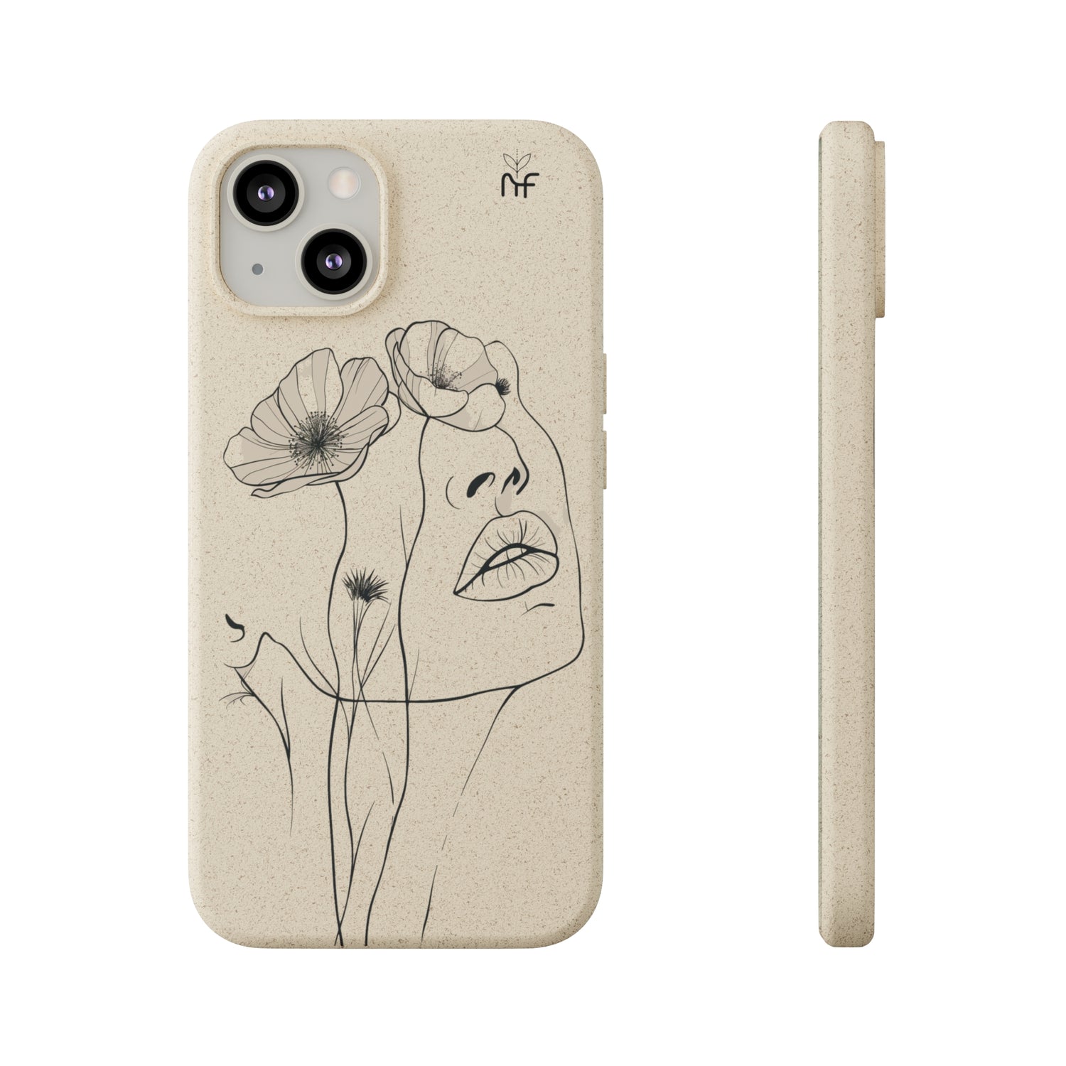 Minimalist Floral Line Art Biodegradable Phone Case – Elegant Eco-Friendly Design for iPhone, Samsung Tough Case - NovaFlair