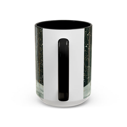 Snowy Pine Forest Mug, Cozy Snowflake Winter Coffee Mug, 11oz Ceramic Christmas Forest Tea Cup, Snow Tree Mug, Holiday Mug, Xmas Gift