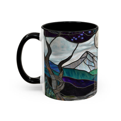 Stained Glass Mountains Mug Mountain Range Coffee Mug Outdoor Lover Gift Outdoor Designs Cup Adventure Mug Hiking Moutain Lover Gift 15oz