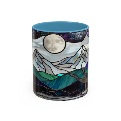 Stained Glass Mountains Mug Mountain Range Coffee Mug Outdoor Lover Gift Outdoor Designs Cup Adventure Mug Hiking Moutain Lover Gift 15oz
