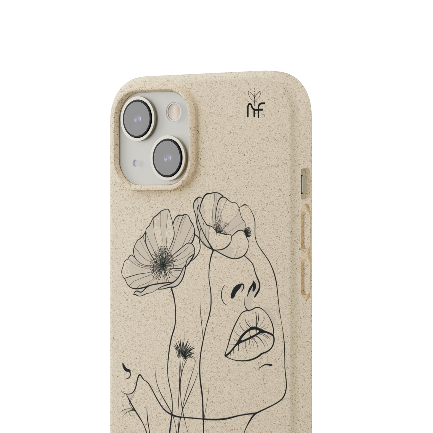 Minimalist Floral Line Art Biodegradable Phone Case – Elegant Eco-Friendly Design for iPhone, Samsung Tough Case