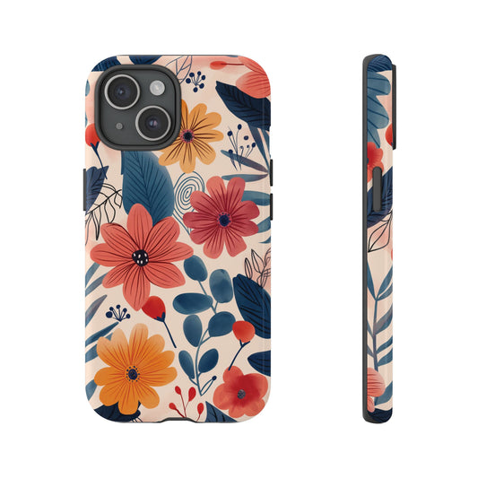 Bright Floral Garden Phone Case – Vibrant Artistic Design for iPhone, Samsung, Google Pixel